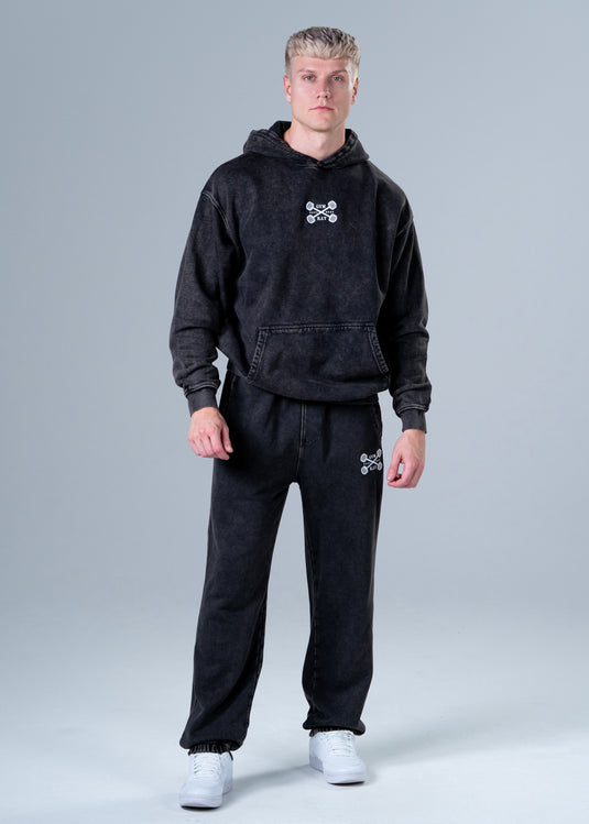 Men Oversized Heavyweight Vintage Hoodie Black