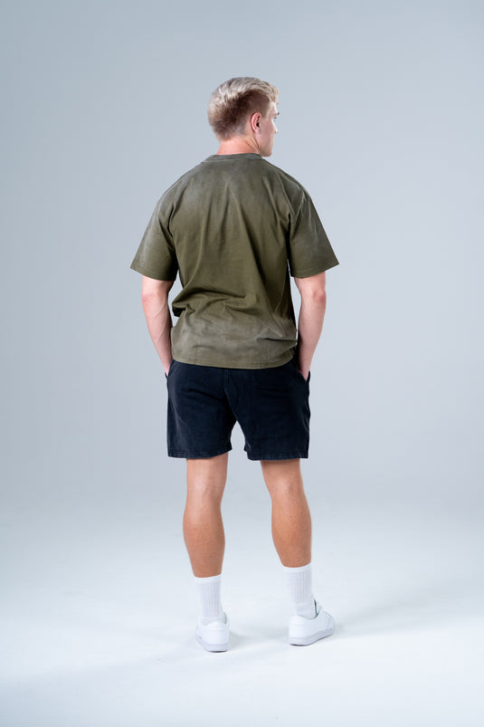 Men Oversized Heavyweight Vintage T-shirt Army Green