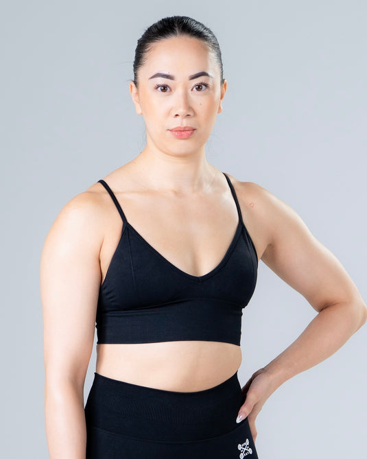 Women Seamless Knitted Classic Bra Black