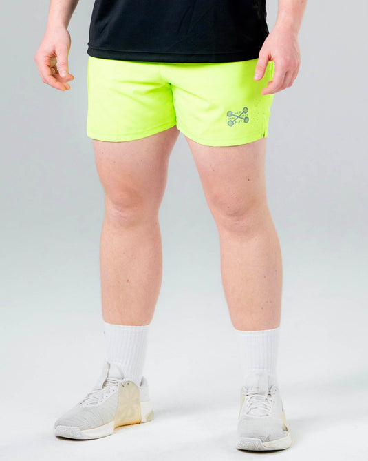 Men Running Performance Shorts Volt Green