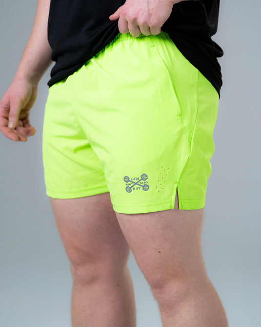 Men Running Performance Shorts Volt Green