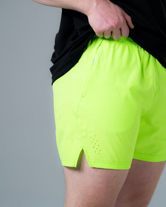 Men Running Performance Shorts Volt Green