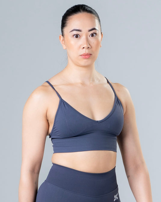 Women Seamless Knitted Classic Bra Grey