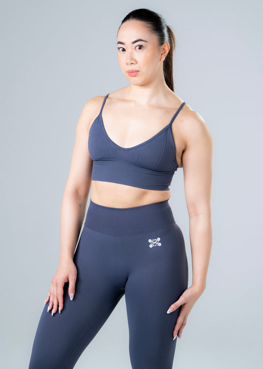 Women Seamless Knitted Classic Bra Grey