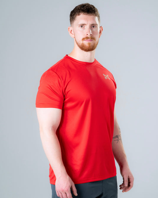 Men Breathable Performance T-shirt Red