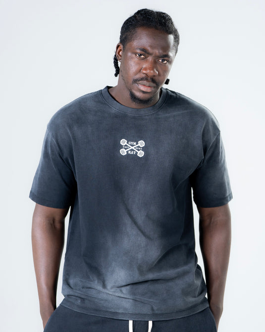 Men Oversized Heavyweight Vintage T-shirt Black