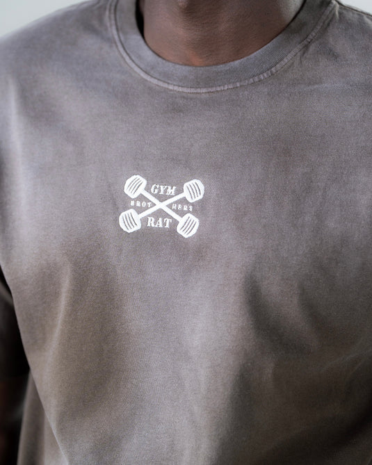 Men Oversized Heavyweight Vintage T-shirt Brown