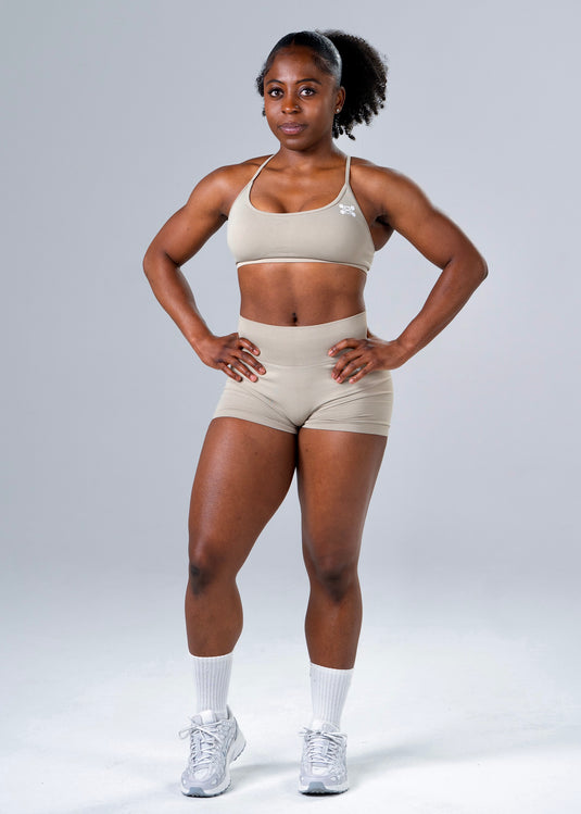 Women Scrunch Butt Lift Shorts Beige