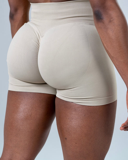 Women Scrunch Butt Lift Shorts Beige