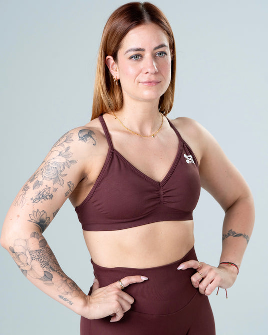 Women Seamless Adjustable Bra Dark Red