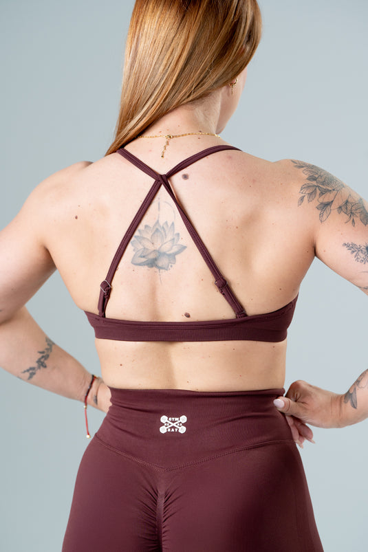 Women Seamless Adjustable Bra Dark Red