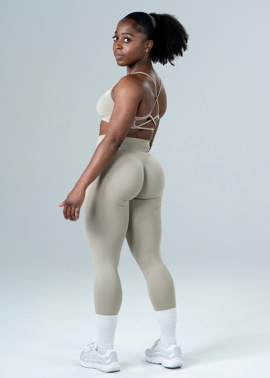 Women Scrunch Butt Lift Leggings Beige