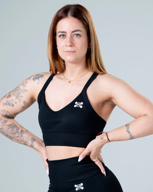 Women Seamless Sculpt Cross Bra Black