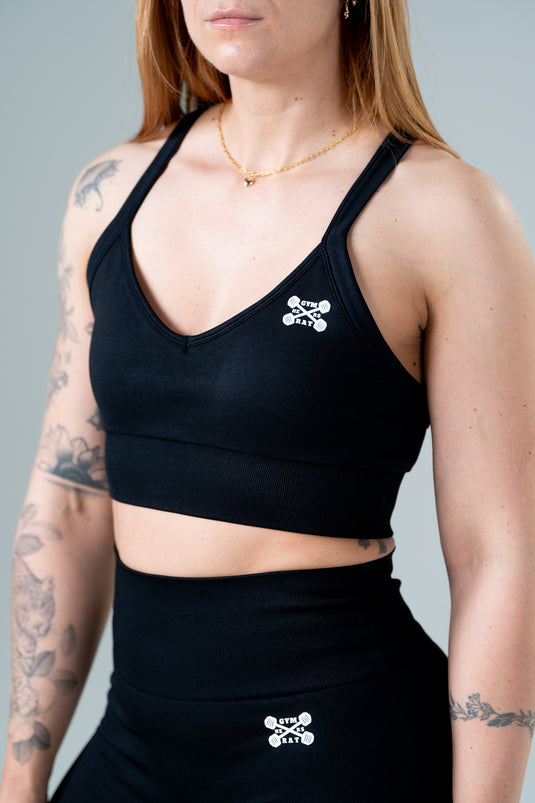 Women Seamless Sculpt Cross Bra Black