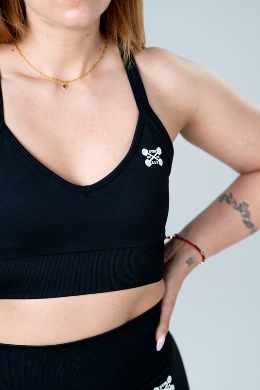 Women Seamless Sculpt Cross Bra Black