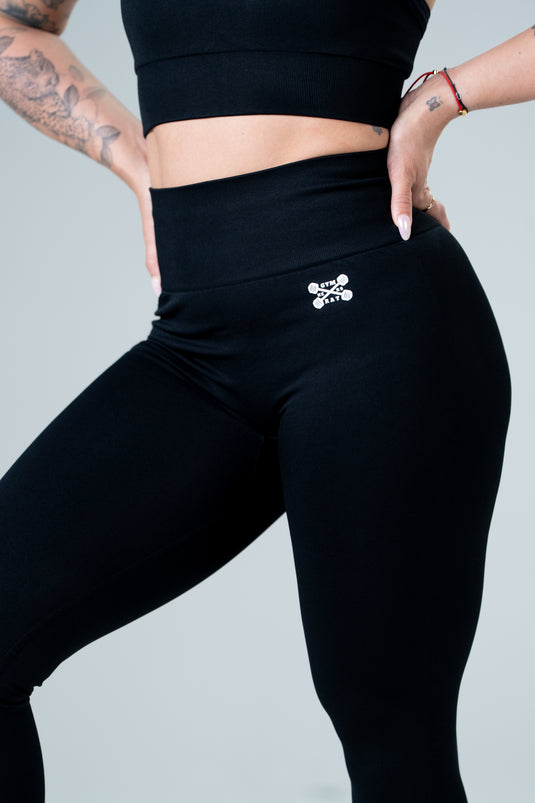 Women Seamless Sculpt Scrunch Leggings Black