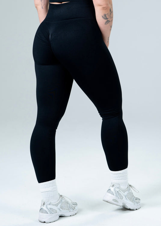 Women Seamless Sculpt Scrunch Leggings Black