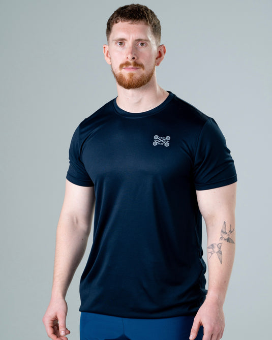 Men Breathable Performance T-shirt Navy