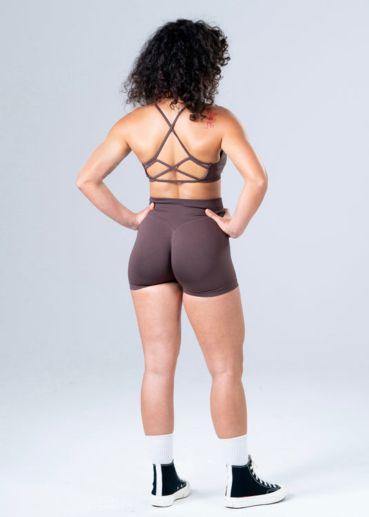 Women Scrunch Butt Lift Shorts Brown