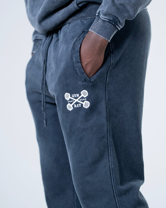 Men Oversized Heavyweight Vintage Joggers Dark Gray