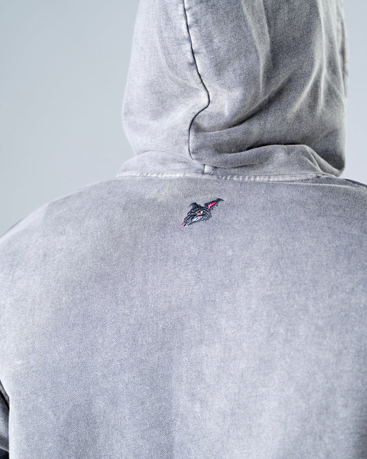 Men Oversized Heavyweight Vintage Hoodie Light Gray