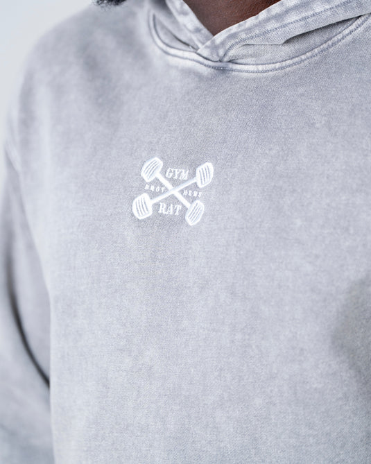 Men Oversized Heavyweight Vintage Hoodie Light Gray