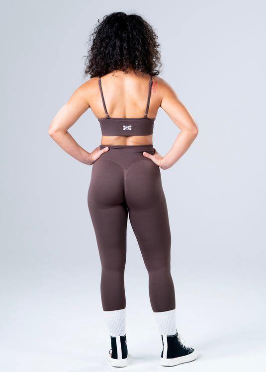 Women Seamless Knitted Classic Bra Brown