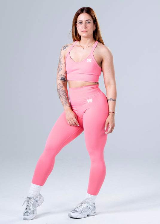 Women Seamless Sculpt Scrunch Leggings Pink
