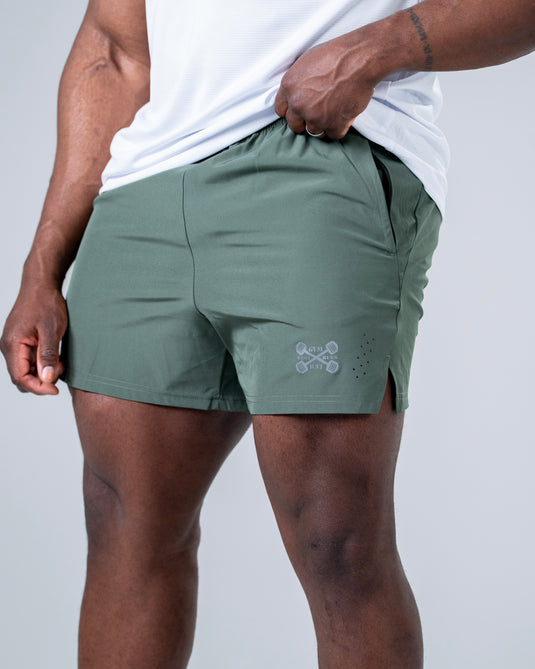 Men Running Performance Shorts Army Green