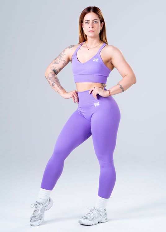 Women Seamless Sculpt Scrunch Leggings Purple