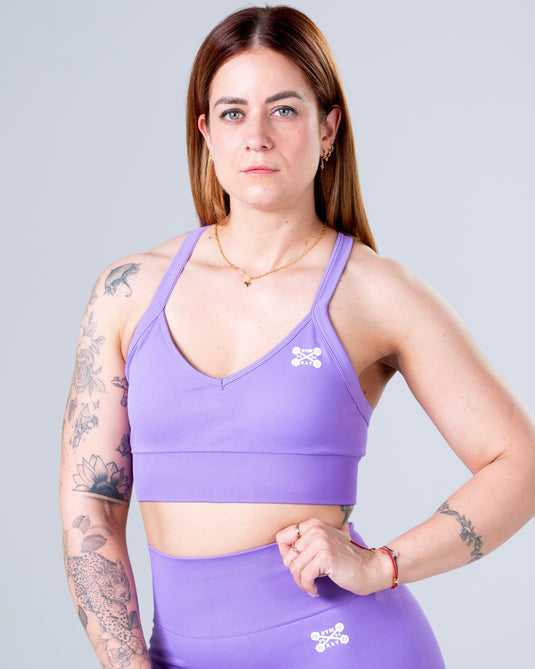 Women Seamless Sculpt Cross Bra Purple