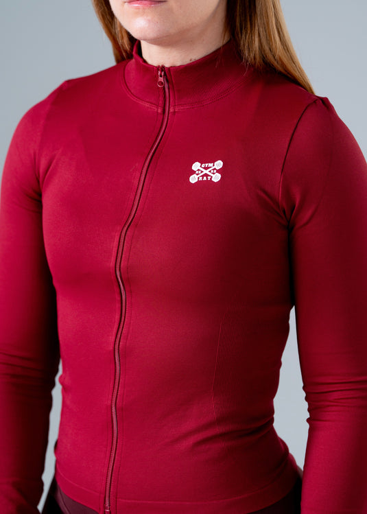 Women Perfomance Seamless Jacket Red