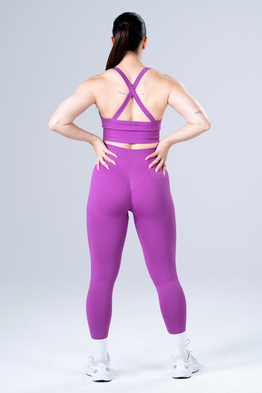 Women Seamless Sculpt Scrunch Leggings Light Purple