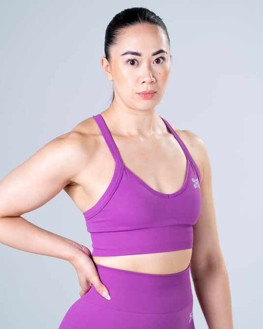 Women Seamless Sculpt Cross Bra Light Purple