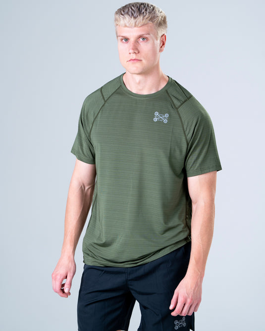 Men Muscle Fit Performance T-shirt Army Green