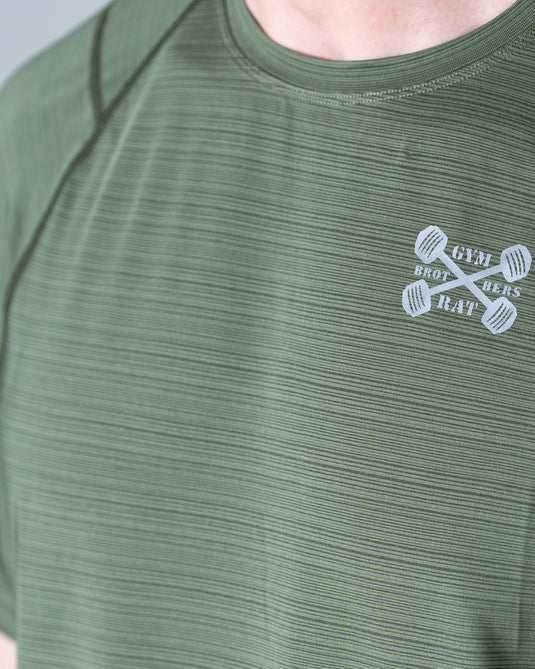 Men Muscle Fit Performance T-shirt Army Green