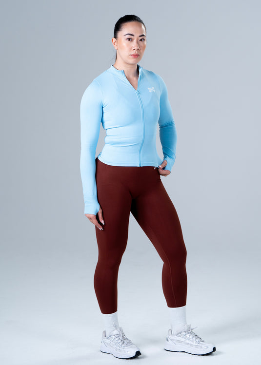 Women Perfomance Seamless Jacket Light Blue