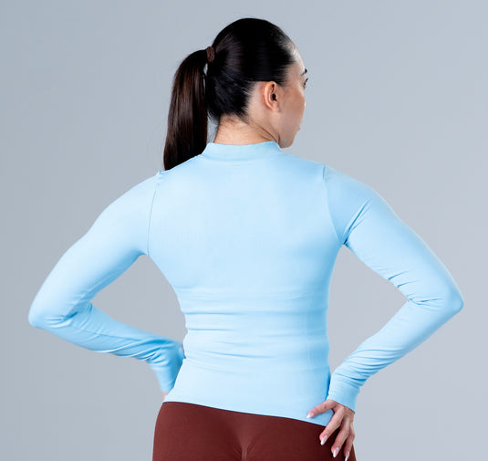 Women Perfomance Seamless Jacket Light Blue