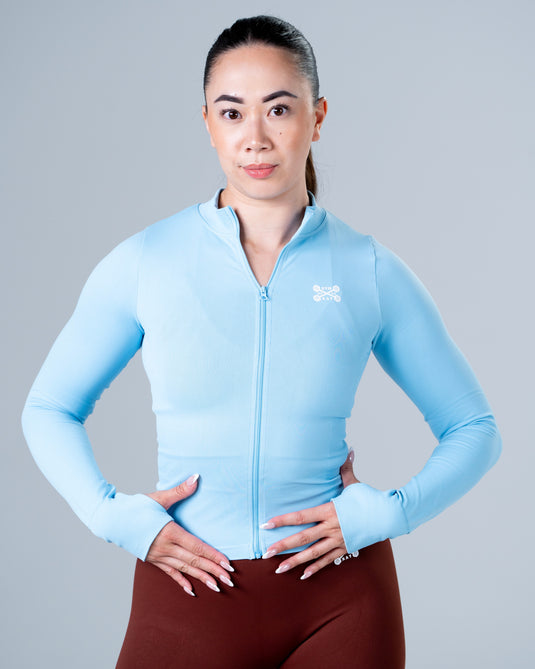 Women Perfomance Seamless Jacket Light Blue