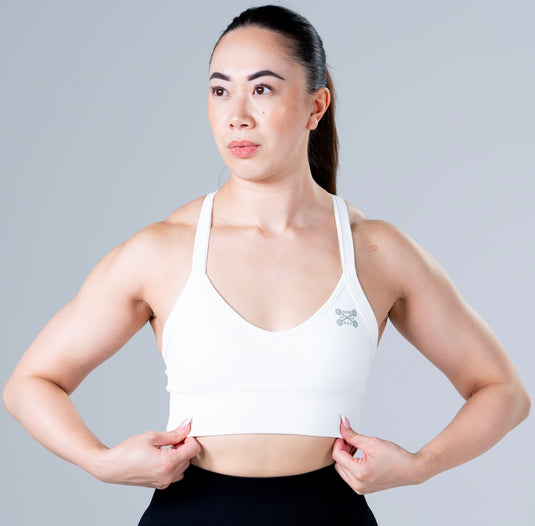 Women Seamless Sculpt Cross Bra White