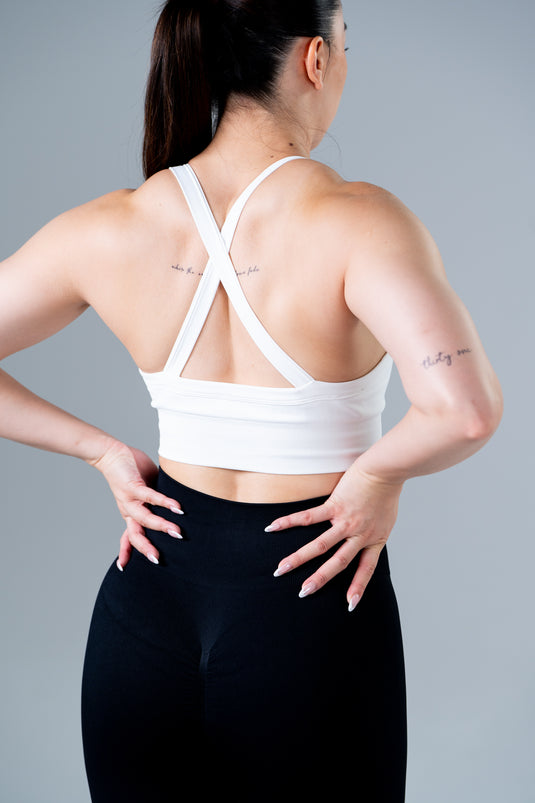 Women Seamless Sculpt Cross Bra White