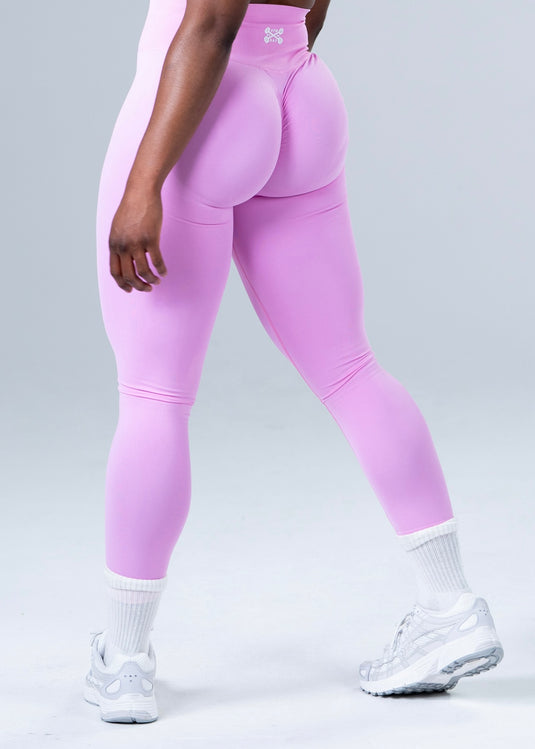 Women Seamless High-Waist Scrunch Leggings Light Pink