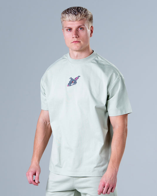 Men Oversized Cotton T-Shirt Mint Wave Green