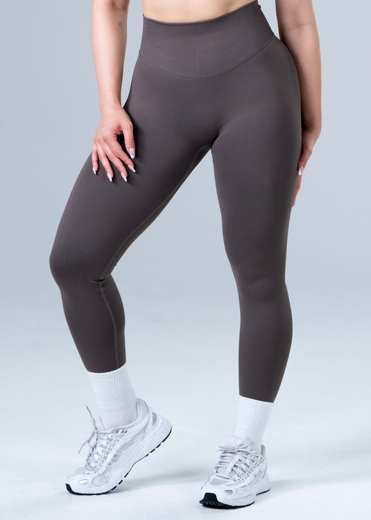 Women Seamless High-Waist Scrunch Leggings Khaki