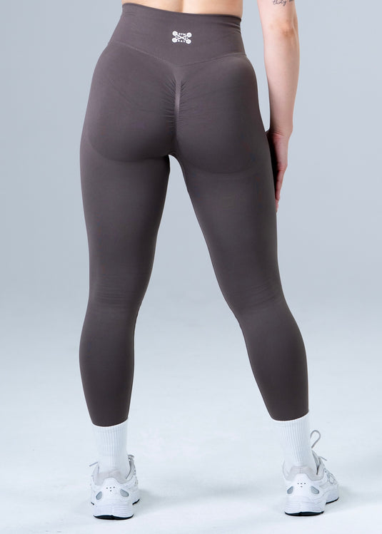 Women Seamless High-Waist Scrunch Leggings Khaki