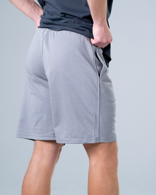 Men Oversized Cotton Shorts Grey