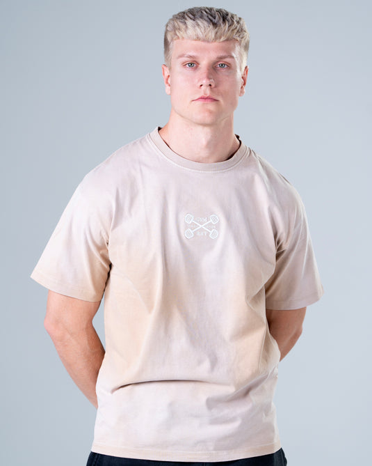 Men Oversized Heavyweight Vintage T-shirt Khaki