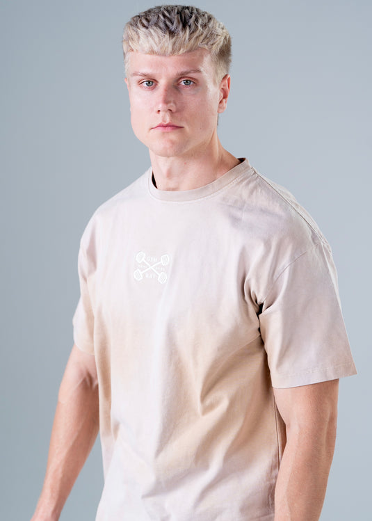 Men Oversized Heavyweight Vintage T-shirt Khaki