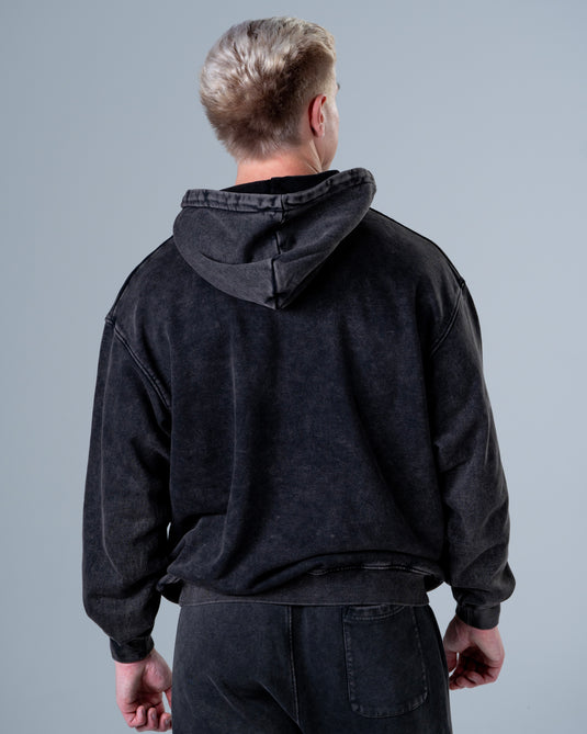 Men Oversized Heavyweight Vintage Hoodie Black