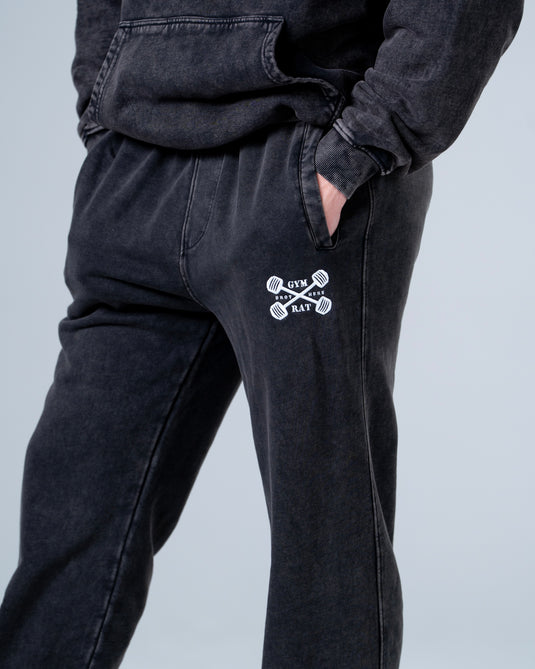 Men Oversized Heavyweight Vintage Joggers Black